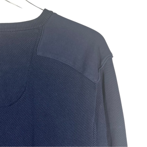 TRICOT MARINE Yachting Navy V-Neck Waffle Knit Long Sleeve Men's Large Shirt - Picture 11 of 11